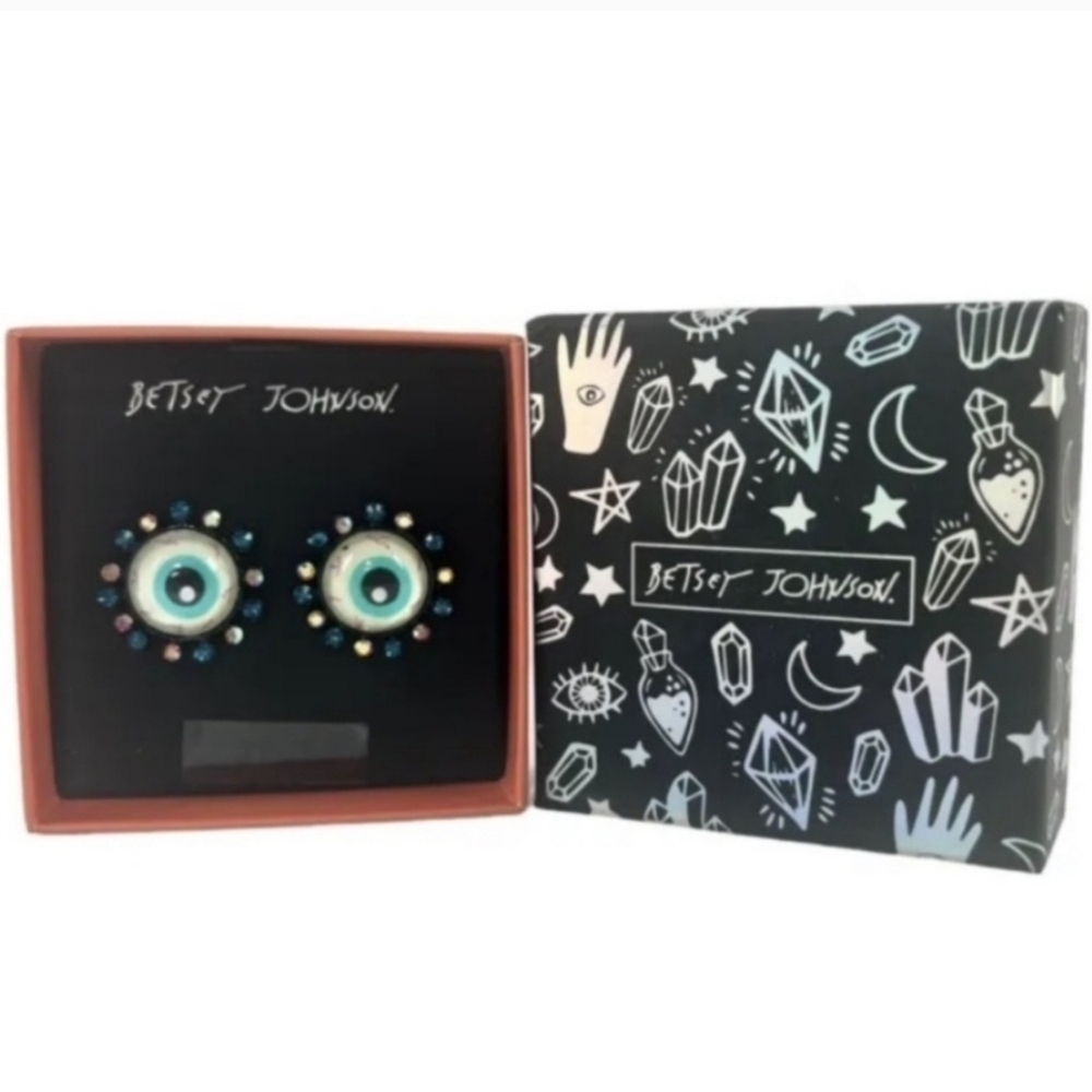 🩵▪️BETSEY JOHNSON▪️ Halloween Earrings Spooky Eyes Eyeballs Glow in the Dark